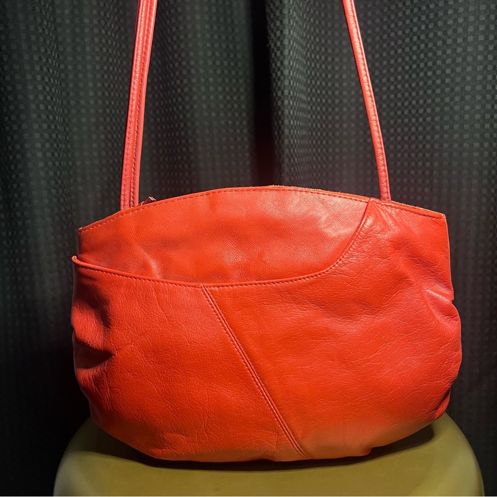 Vintage Genuine Leather Red Shoulder Bag | 1980’s